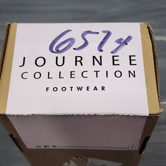 Journee Collection Kim‎ Ballet Flats Black Faux Patent Leather Size 6 - Picture 12 of 13